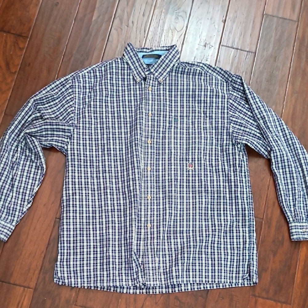 Tommy Hilfiger Vintage plaid button-up long-sleeved shirt size XL
